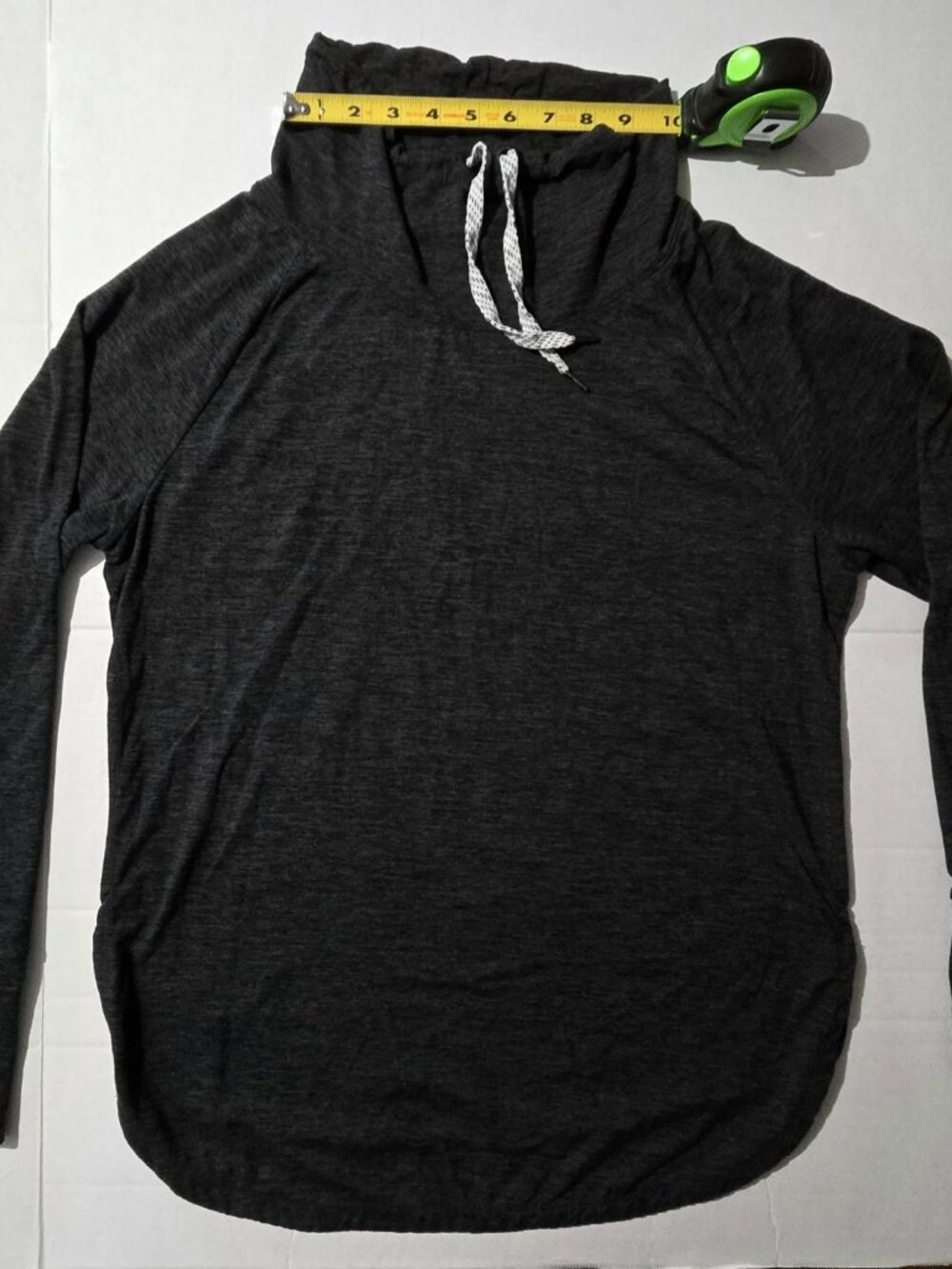 Member's Mark Women's M Black Heather Favorite Soft Funnel Neck Pullover Raglan